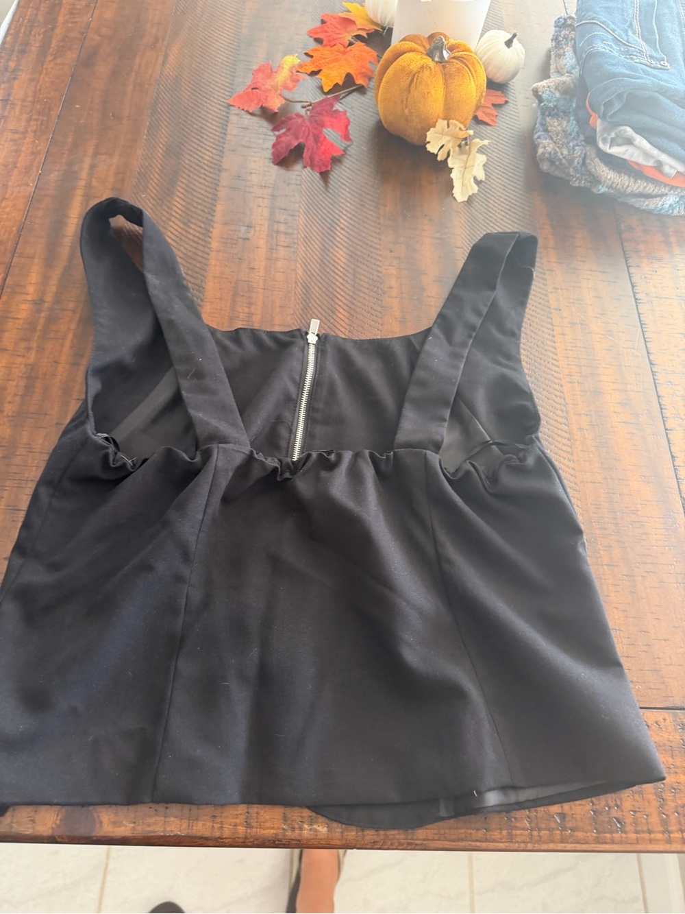 Women's Black Square-Neck Crop Top with Wide Straps